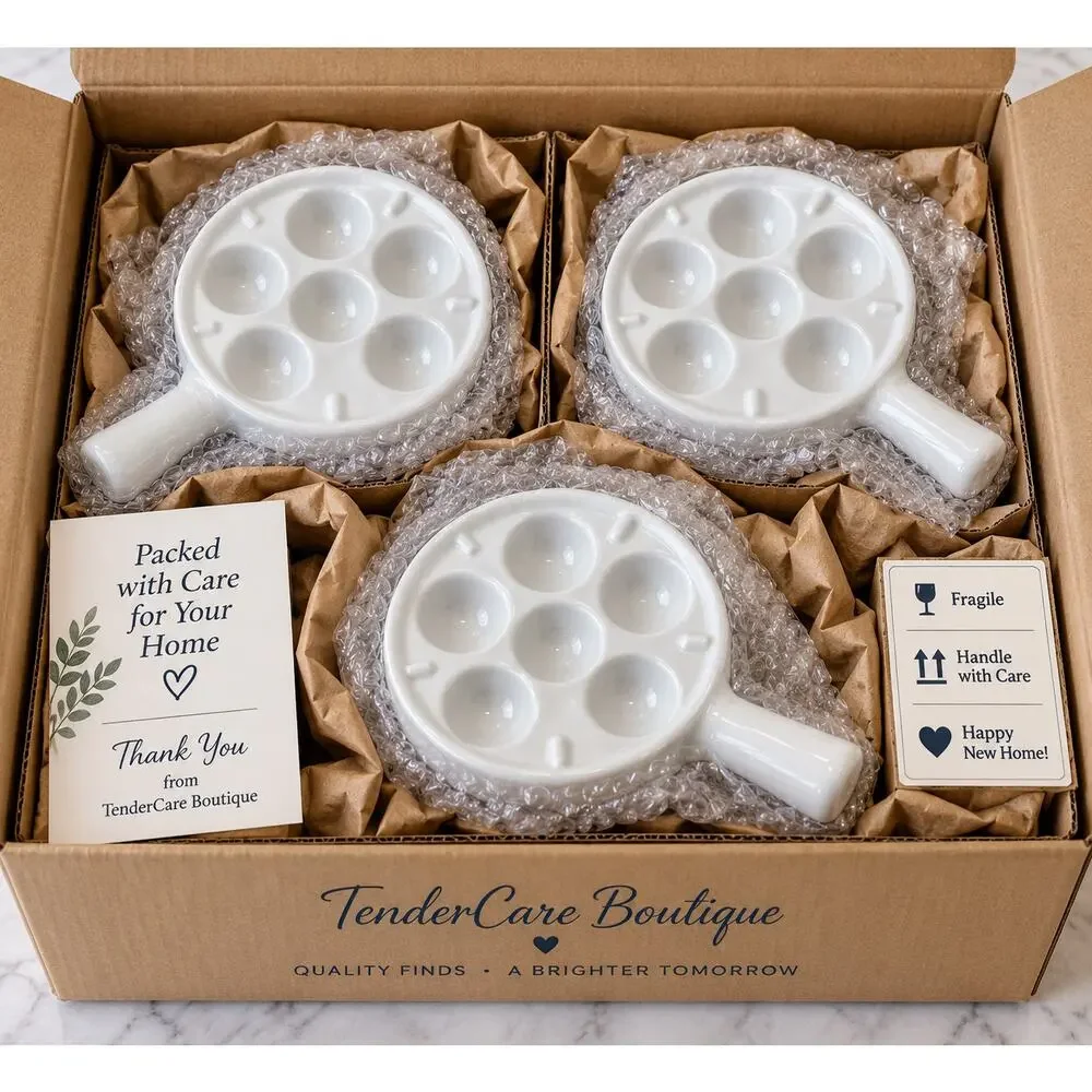 BIA Cordon Bleu Escargot Snail Bakers White Set of 3